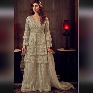Goegeous Indian Pakistani Desi Designer Party Wear Palazzo Suit